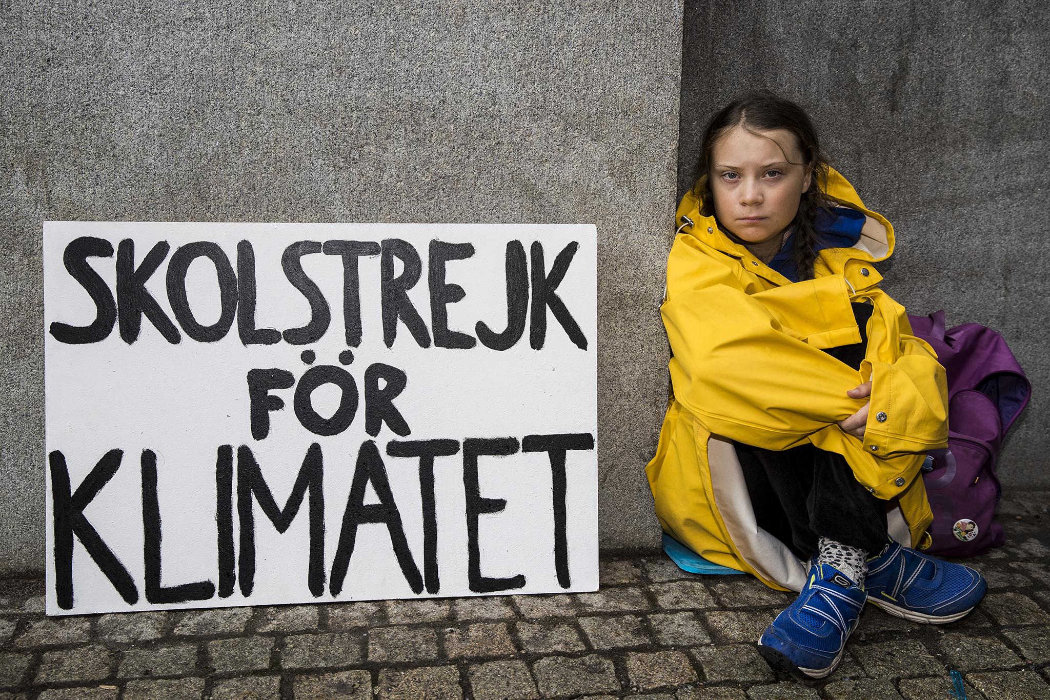 Greta Thunberg poses for Climate Change
