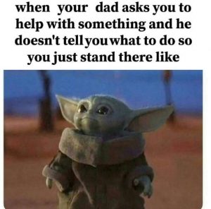 One of the memes of Baby Yoda