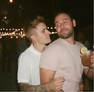 Scooter Braun and Justin Bieber at Justin's wedding party, Source Instagram