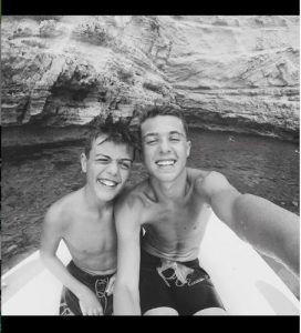 Daniel with his friend, Andrew while enjoying the nature