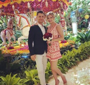 Pasha Kovalev with his wife, Rachel Riley
