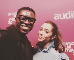 Tongayi Chirisa with Cristin Milioti at Sundance Film Festival