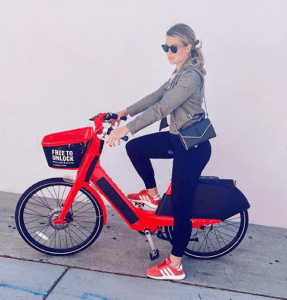 Jenny with her bicycle