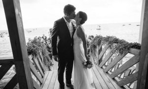 Ryan Biegel kissing Katie on Wedding day