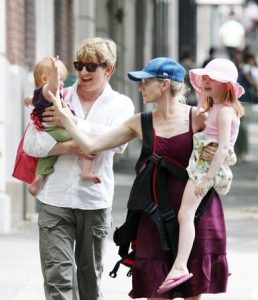David Wenham with his wife and two children