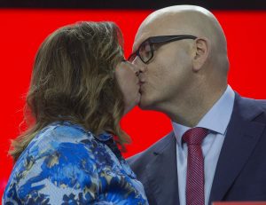 Steven Del Duca Kissing his wife