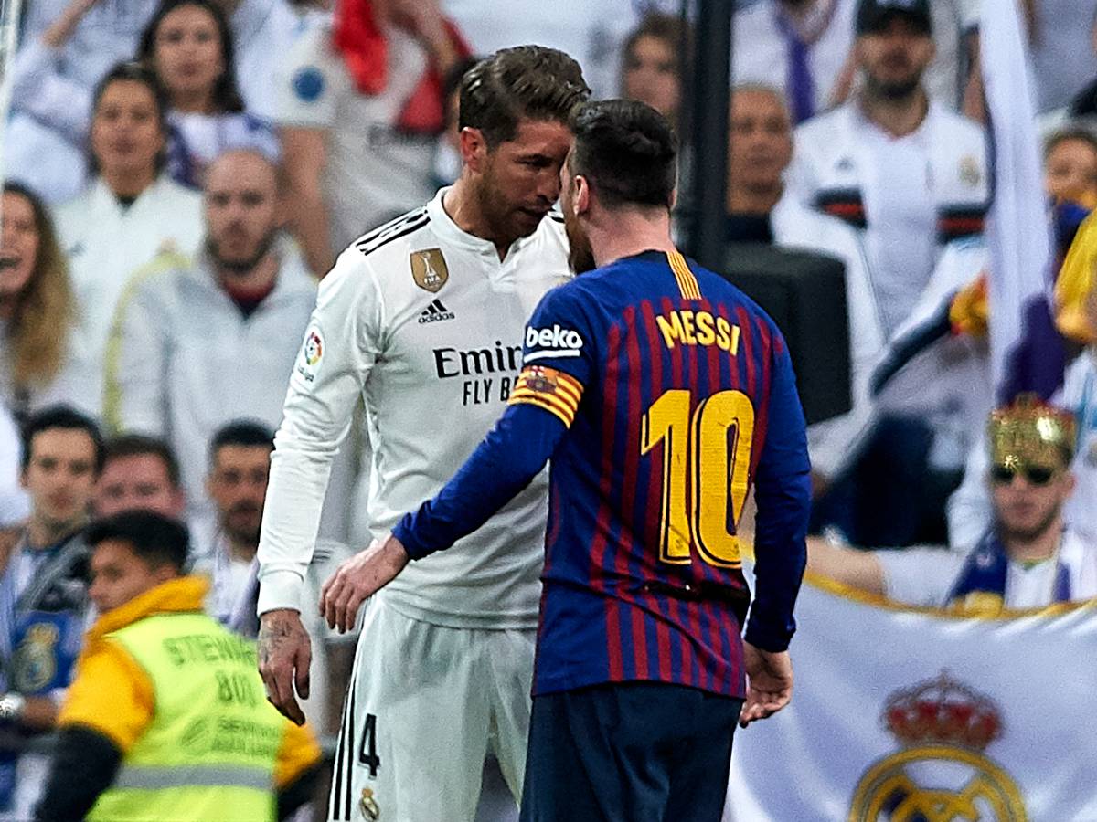 Leo Messi and Sergio Ramos in the El Clasico 18/19.