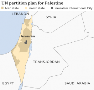 UN Partition Plan for independent Israel and Palestine states
