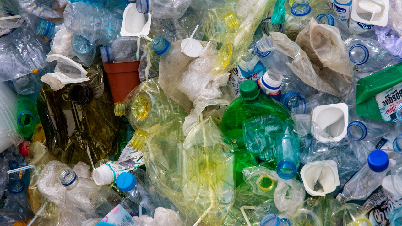 plastic bottle pile